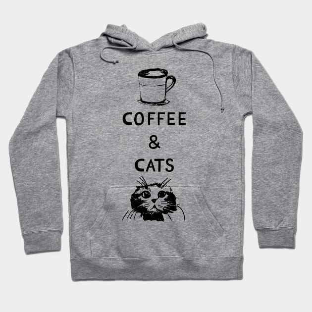 Coffee & Cats Hoodie by Nova Echo